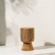 Ama Teak Stool Raw Finish gallery detail image
