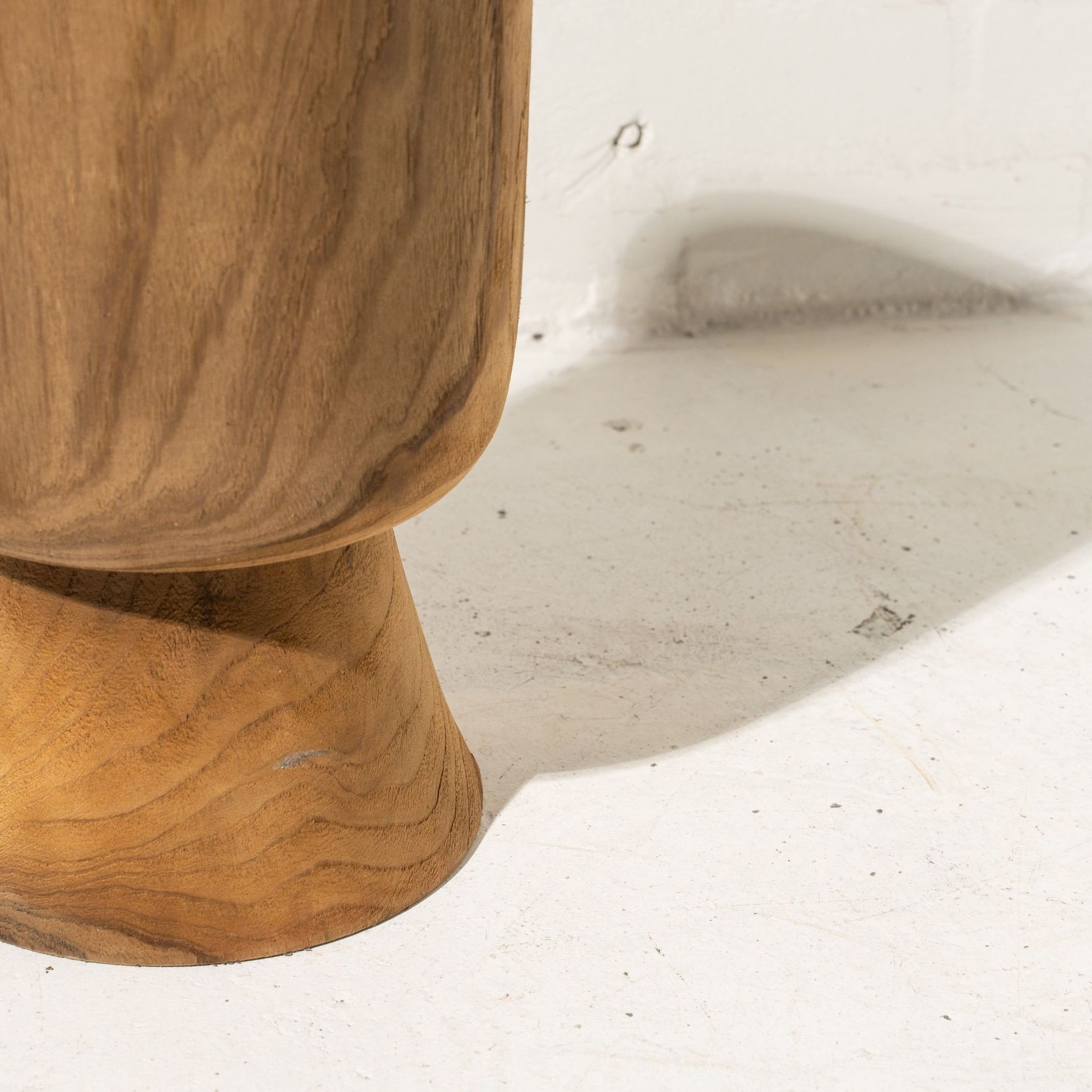 Ama Teak Stool Raw Finish gallery detail image