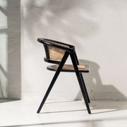 Amalia Rattan Rounded Dining Chair - Black gallery detail image