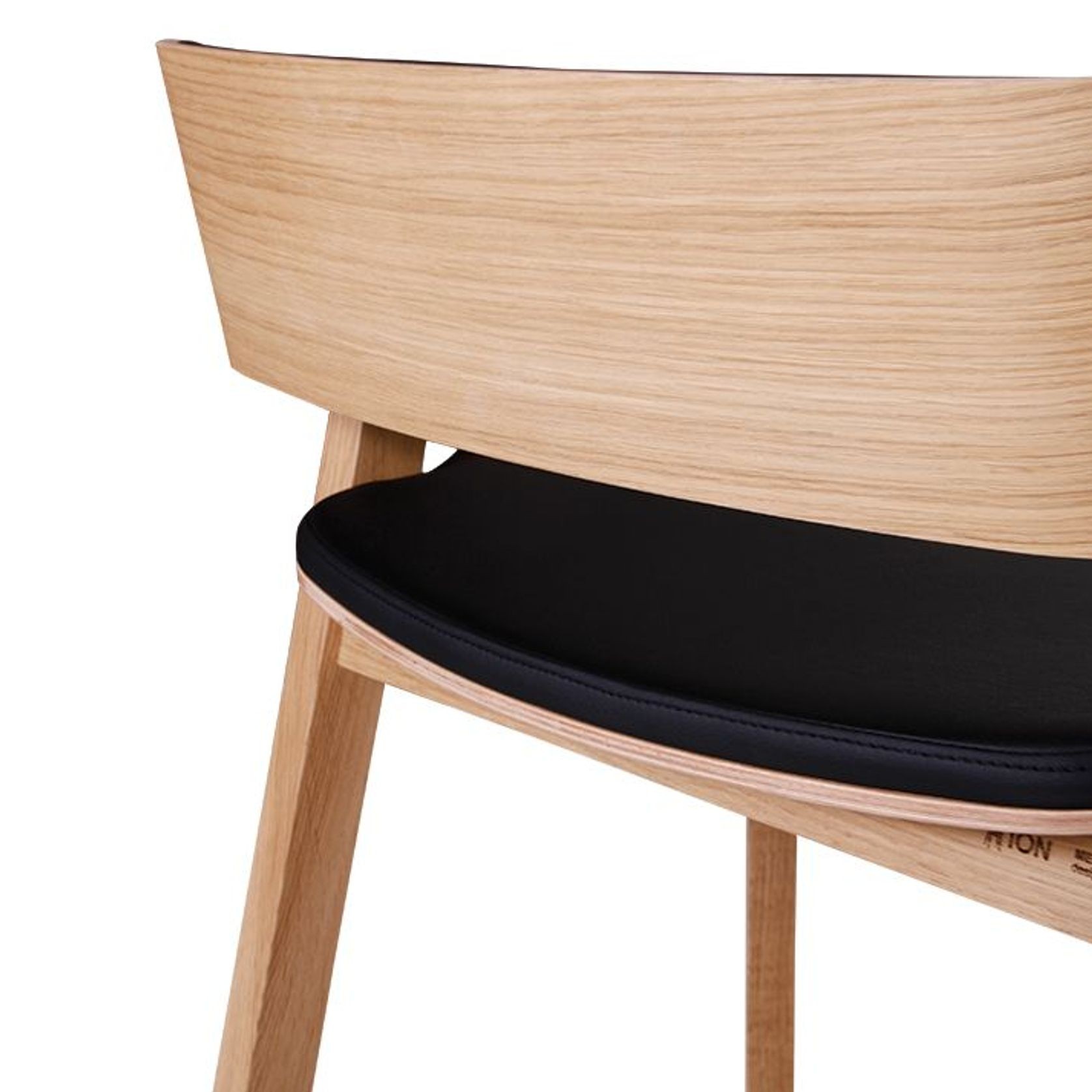 Merano Kitchen Stool - Natural Oak - Black Pad - by TON gallery detail image