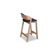 Merano Kitchen Stool - Natural Oak - Black Pad - by TON gallery detail image