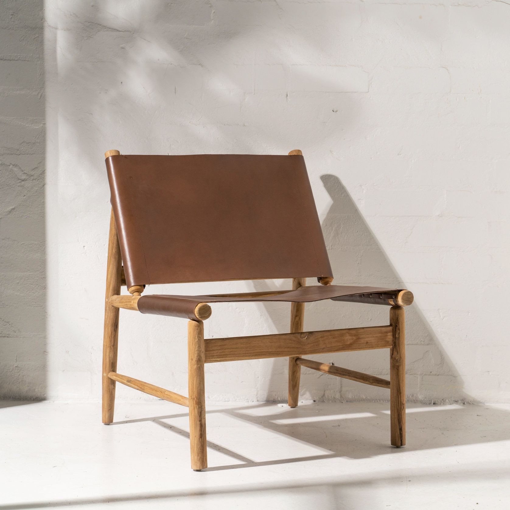 Anwar Leather and Teak Chair gallery detail image