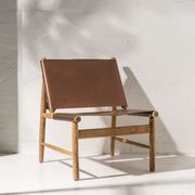 Anwar Leather and Teak Chair gallery detail image
