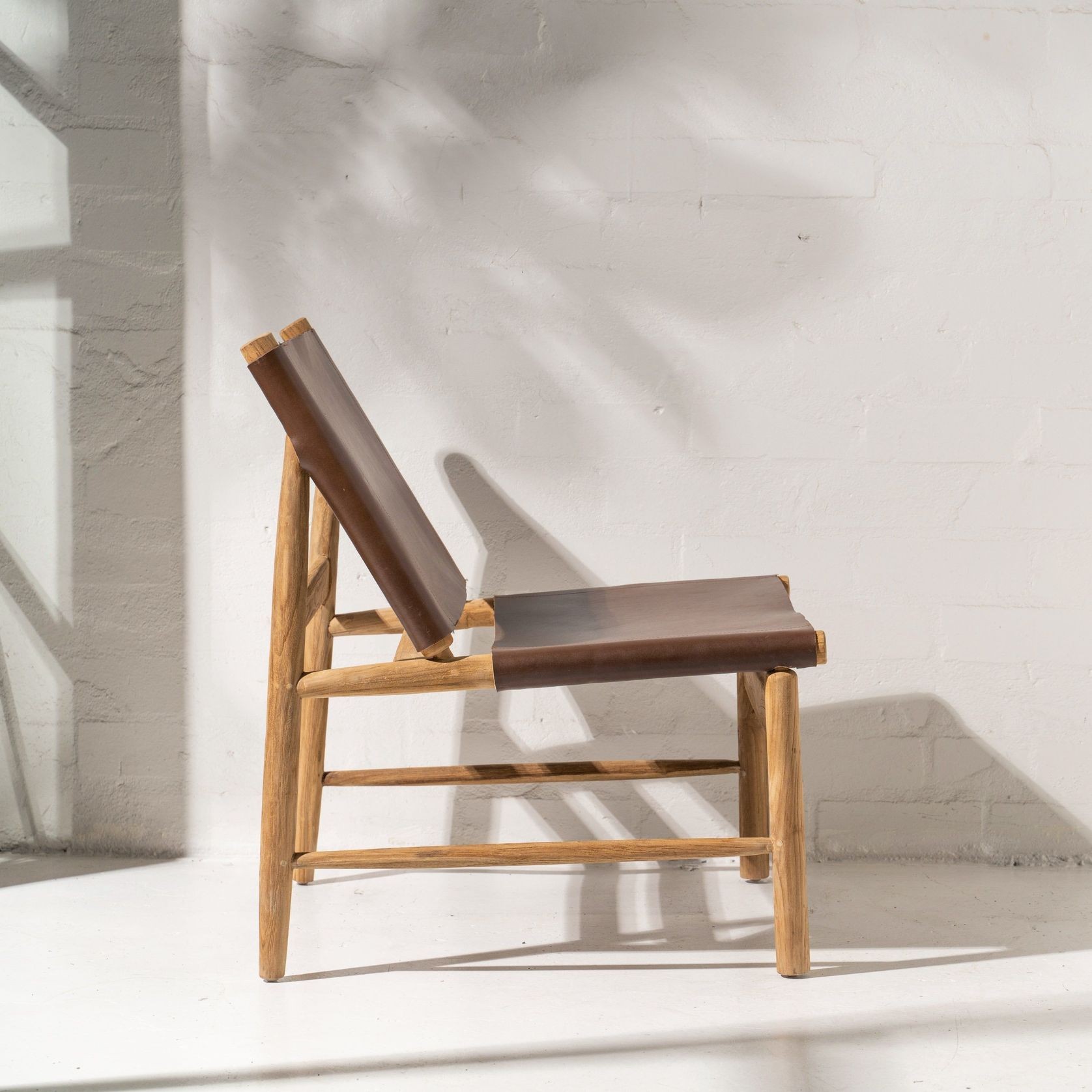 Anwar Leather and Teak Chair gallery detail image