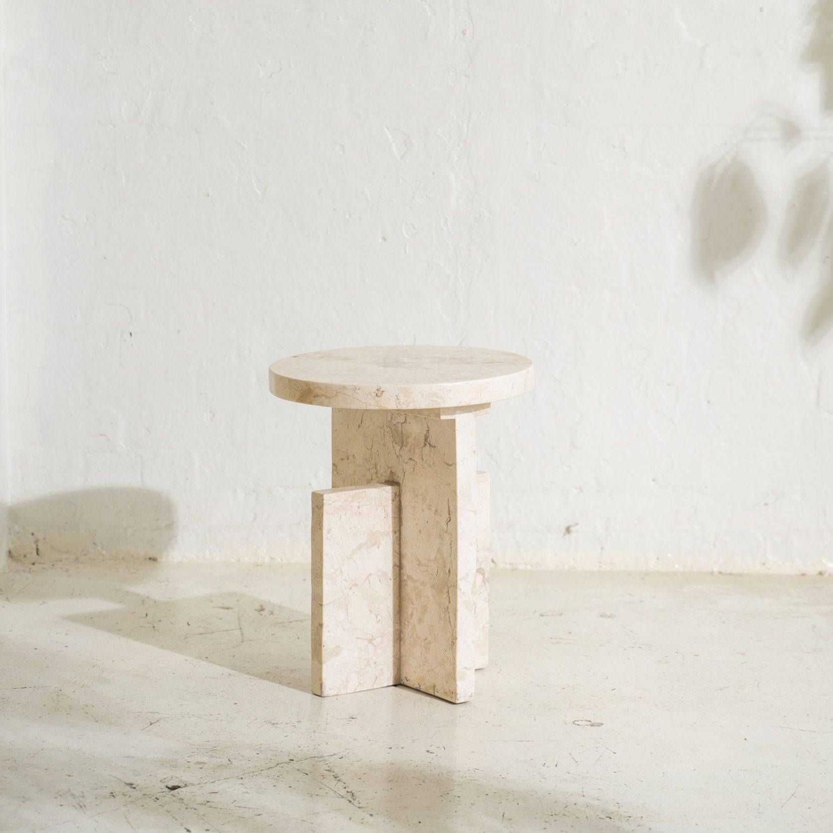 Aoi Travertine Large Side Table gallery detail image