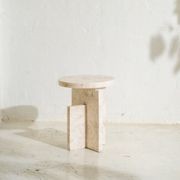 Aoi Travertine Large Side Table gallery detail image