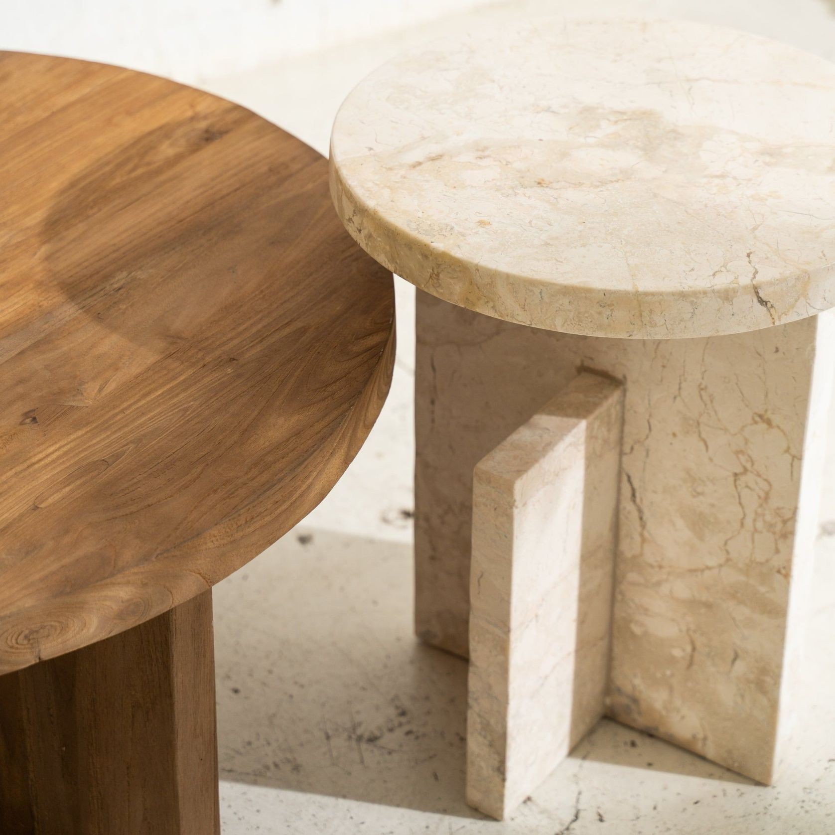 Aoi Travertine Large Side Table gallery detail image