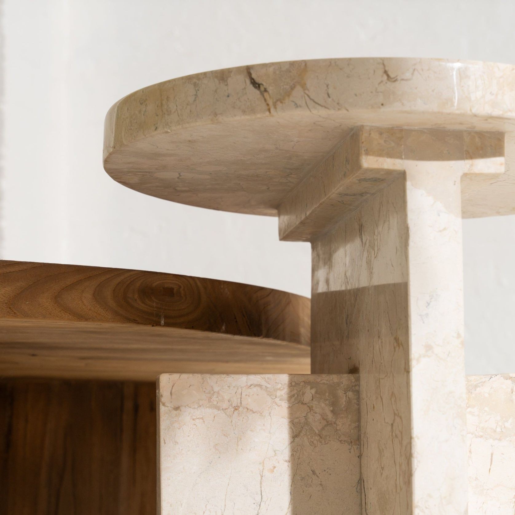 Aoi Travertine Large Side Table gallery detail image