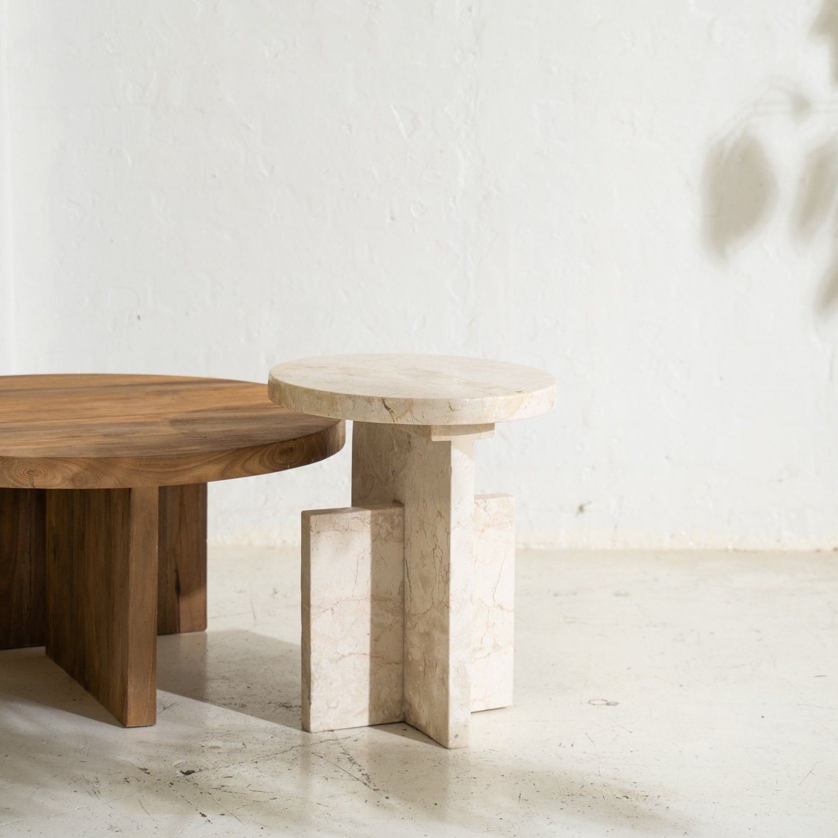 Aoi Travertine Large Side Table gallery detail image