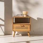 Aolani Teak and Rattan Bedside Table gallery detail image