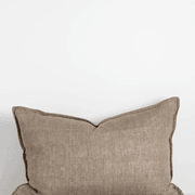 Baya Arcadia Handwoven Linen Cushion - Greige | Lumbar gallery detail image