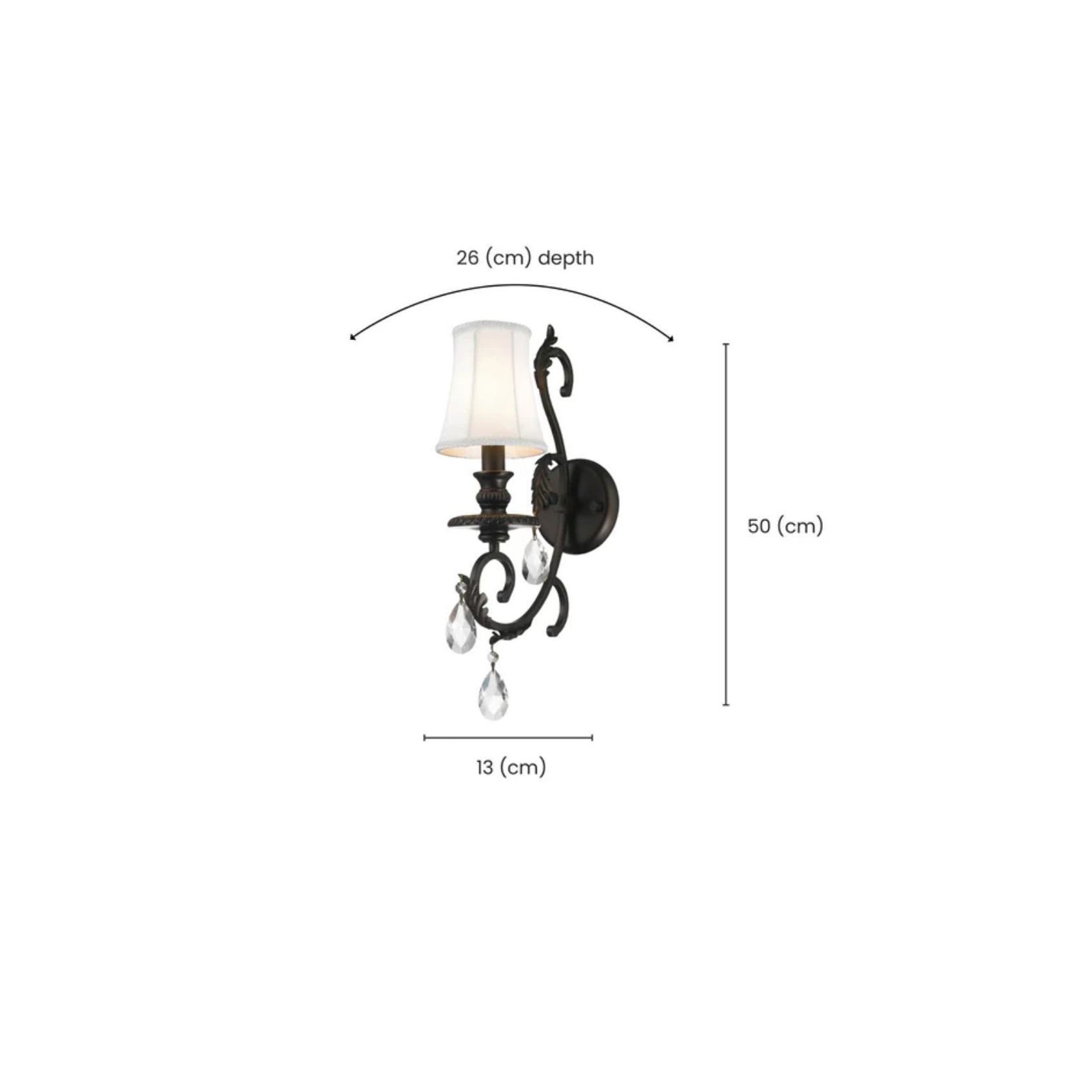 ARIA - Hampton Single Arm Wall Sconce - Nickel Plated gallery detail image