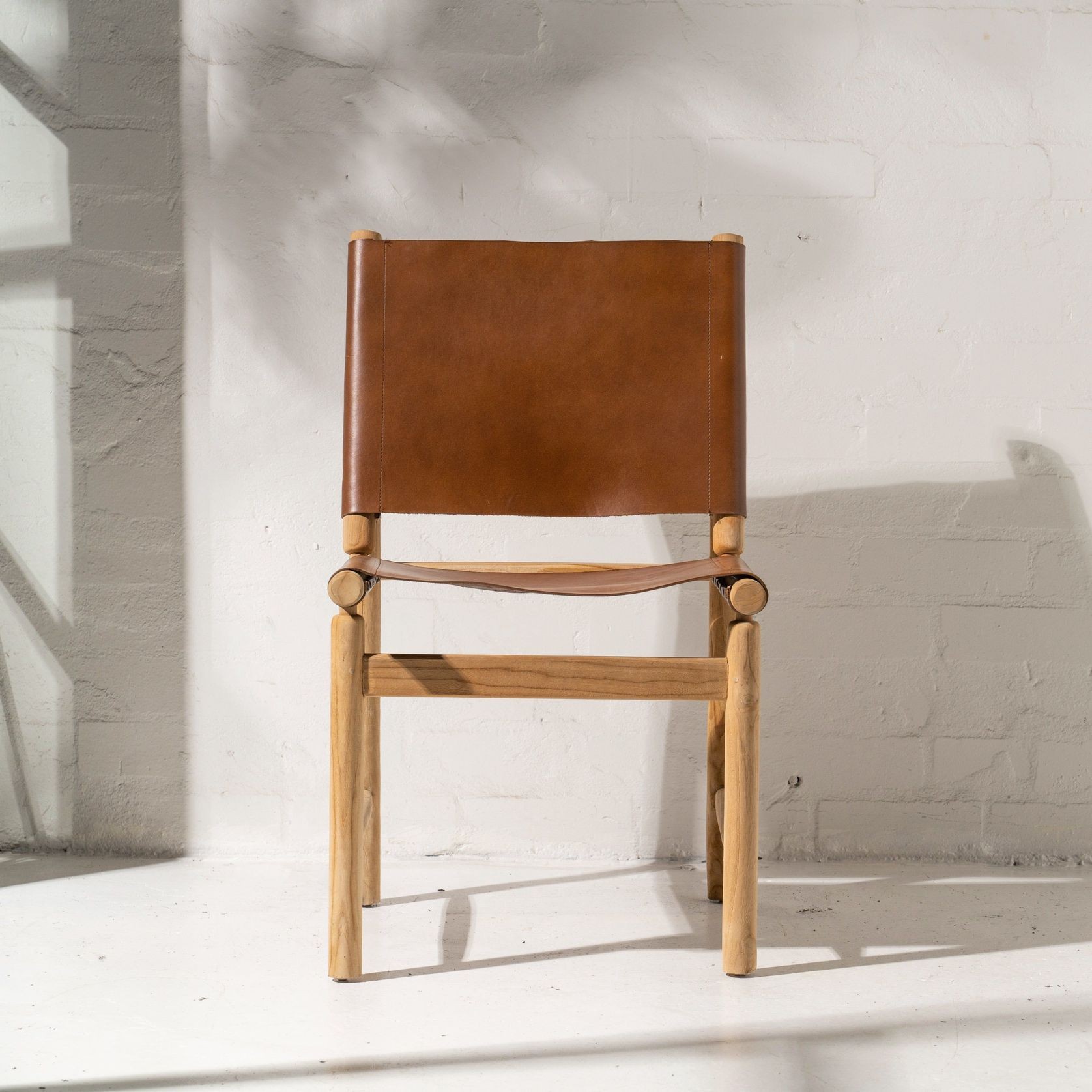 Atanas Leather and Teak Dining Chair gallery detail image
