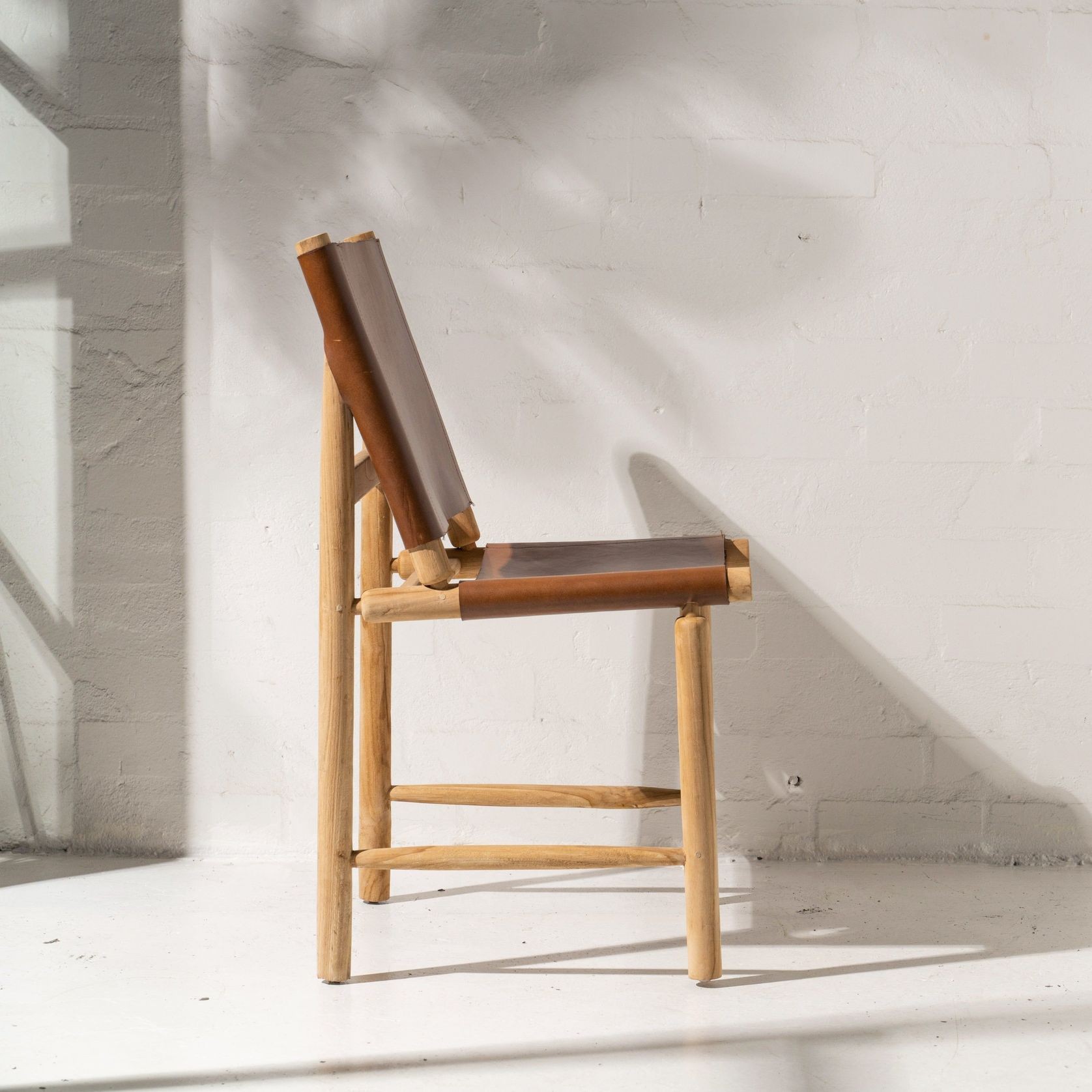 Atanas Leather and Teak Dining Chair gallery detail image