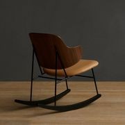 Audo Copenhagen (Menu) | The Penguin Rocking Chair | Walnut + Dakar Cognac Leather gallery detail image