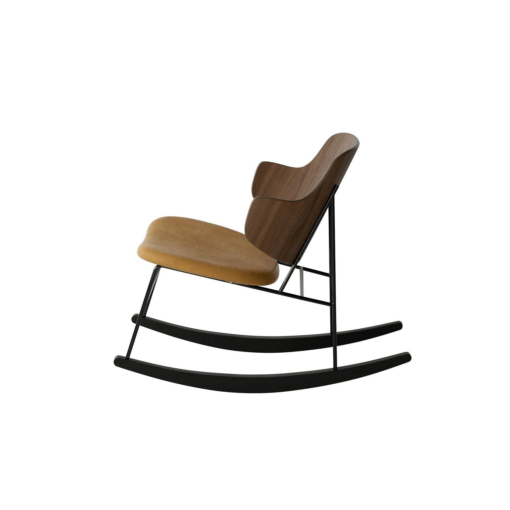Audo Copenhagen (Menu) | The Penguin Rocking Chair | Walnut + Dakar Cognac Leather gallery detail image