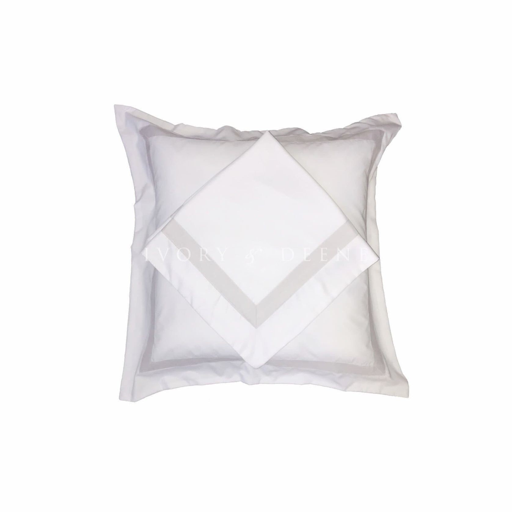 Ava Collection European Pillowcase Set - Champagne Trim gallery detail image