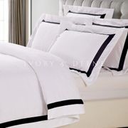 Ava Collection Standard Pillowcase Set - Black Trim gallery detail image