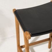 Avel Black Leather Barstool gallery detail image