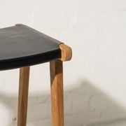 Avel Black Leather Barstool gallery detail image