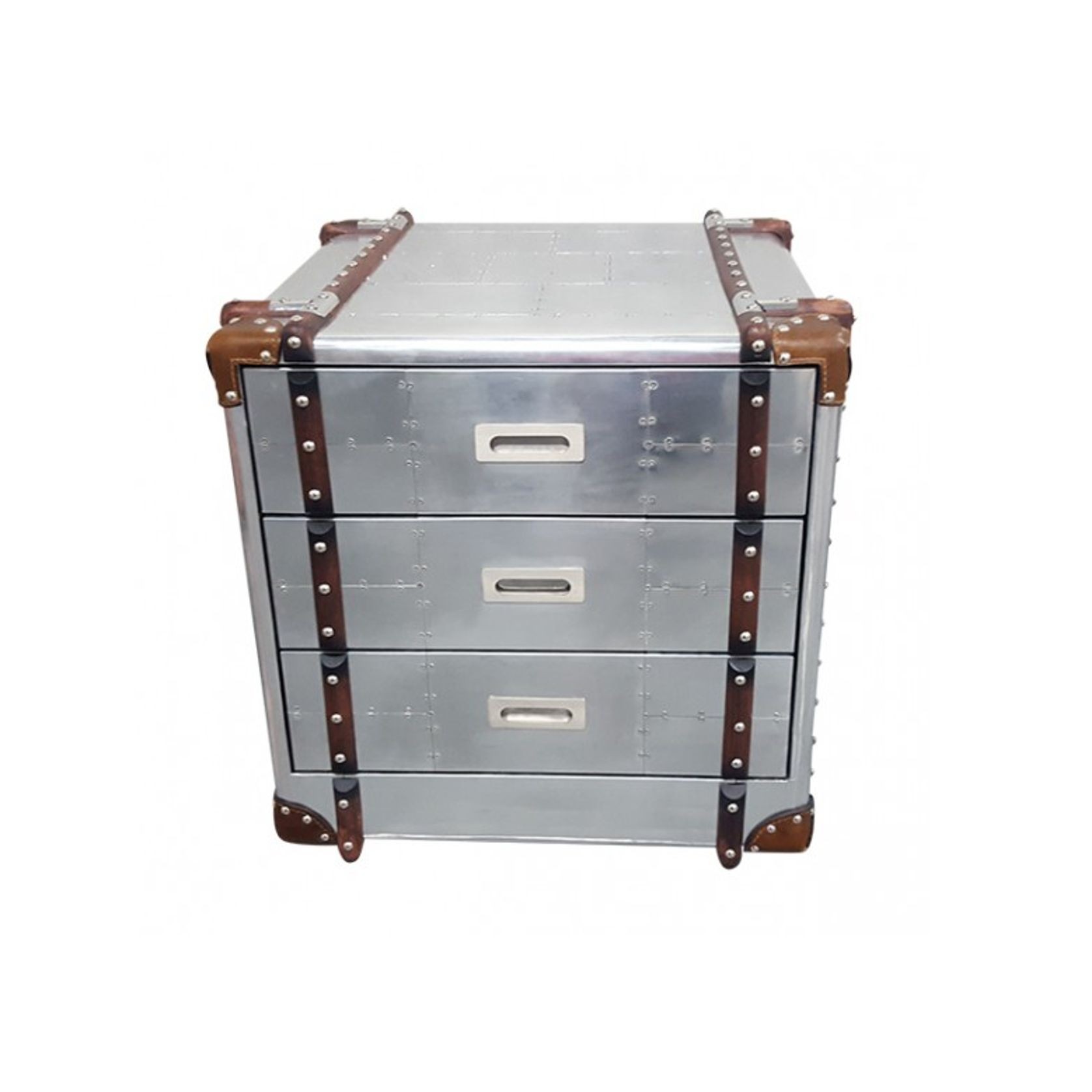 Aviator Aluminium Bedside Table with Drawers gallery detail image