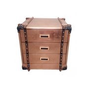 Aviator Copper Bedside Table with Drawers gallery detail image