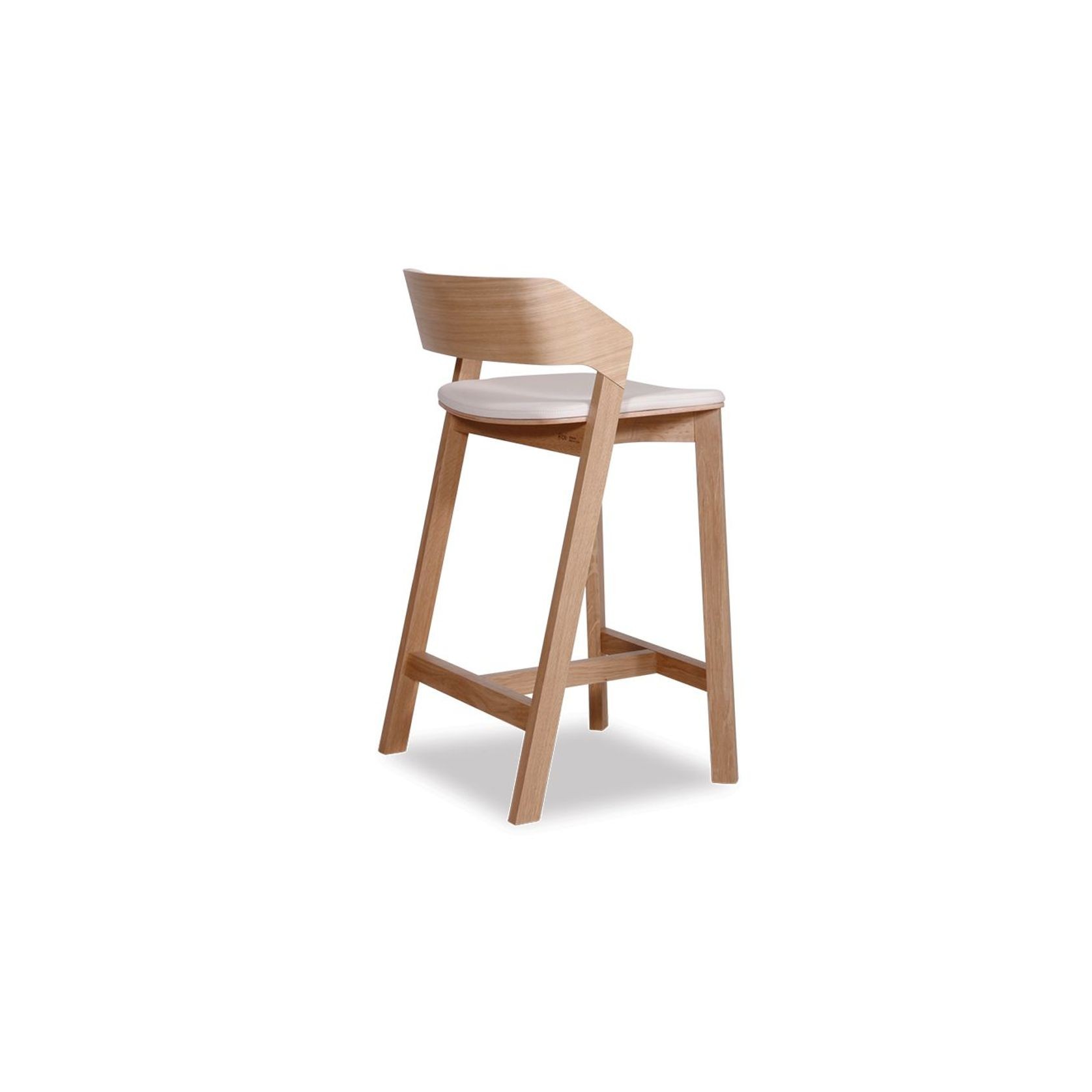 Merano Kitchen Stool - Natural Oak - White Pad - by TON gallery detail image