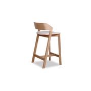 Merano Kitchen Stool - Natural Oak - White Pad - by TON gallery detail image