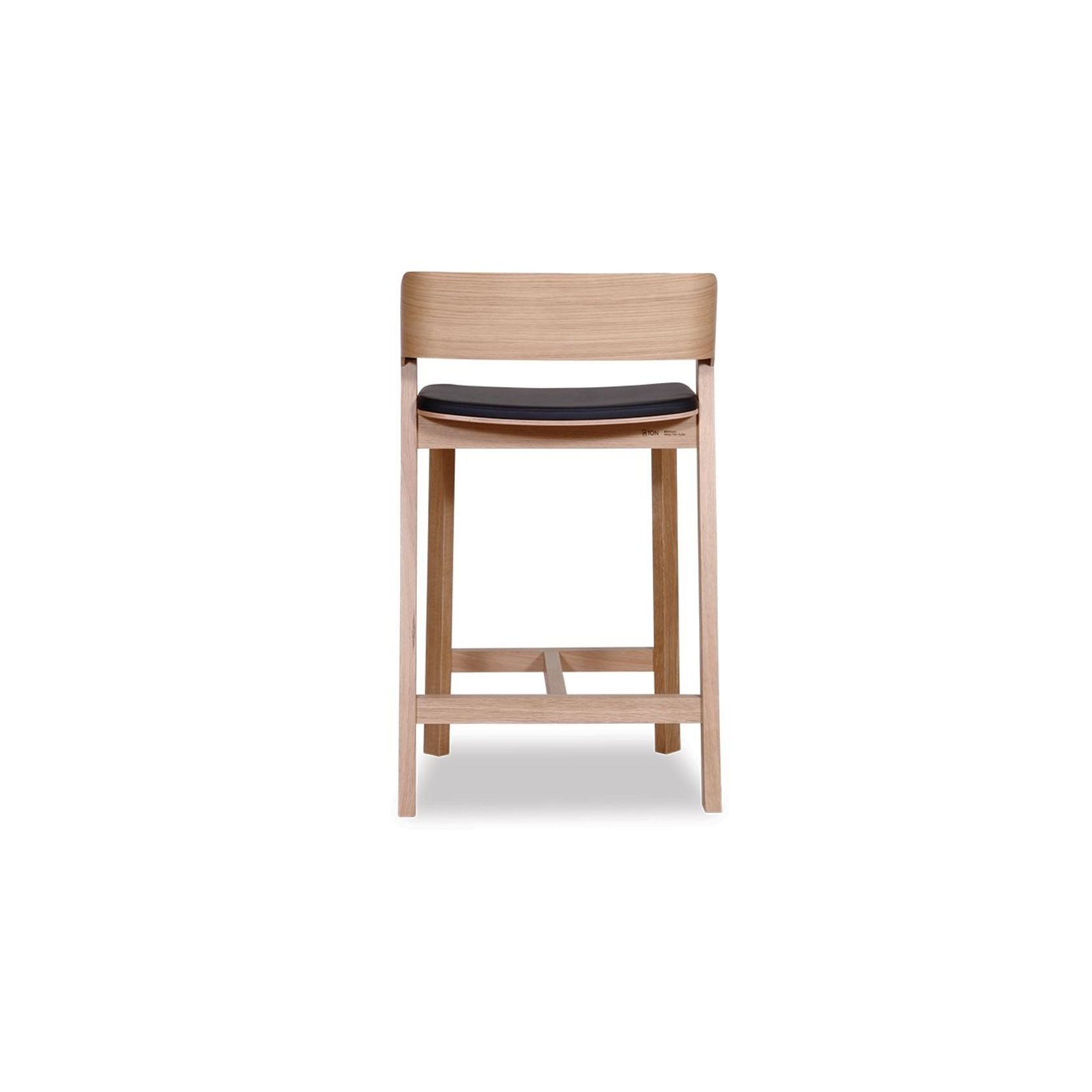 Merano Kitchen Stool - Natural Oak - Black Pad - by TON gallery detail image