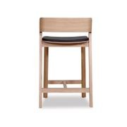 Merano Kitchen Stool - Natural Oak - Black Pad - by TON gallery detail image