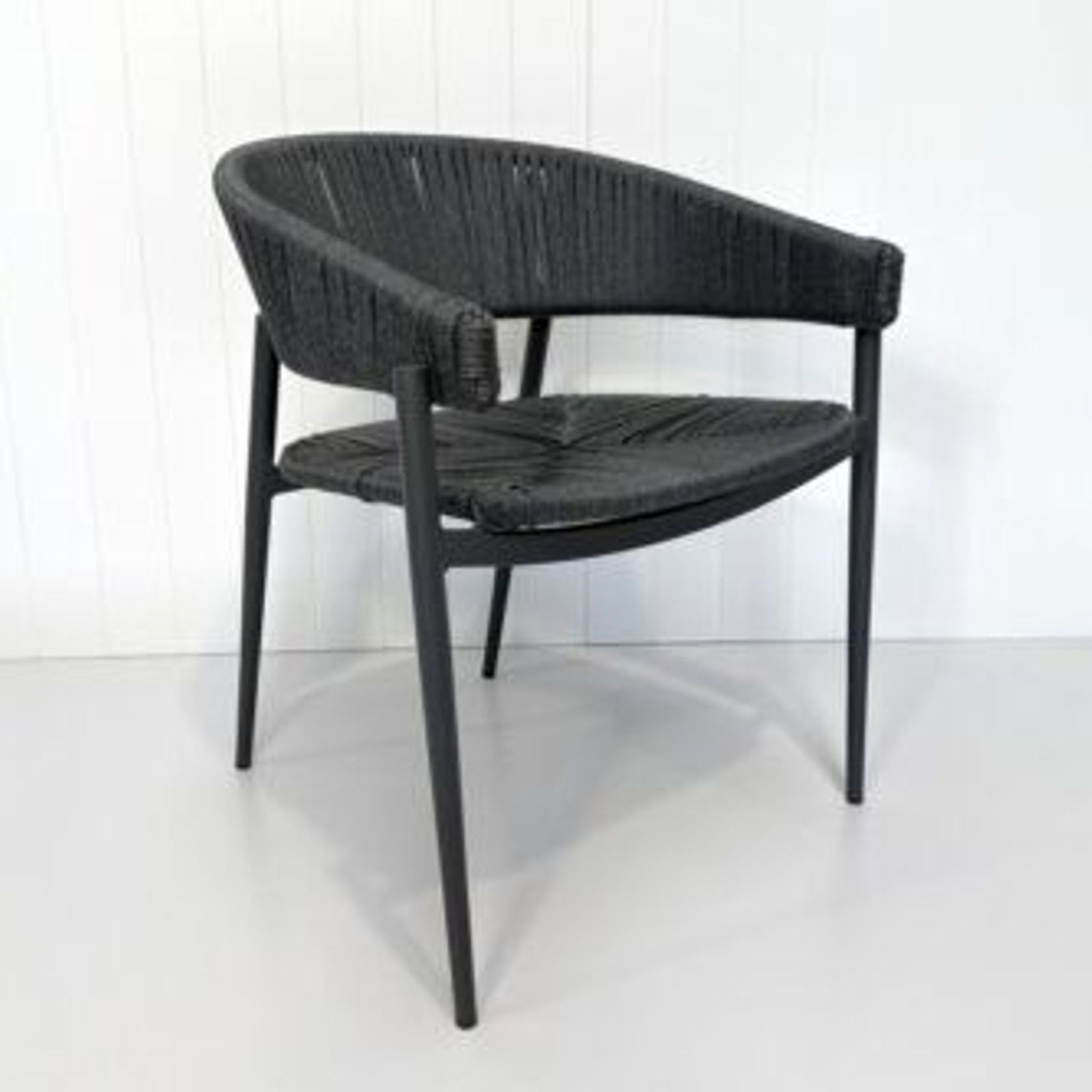 Bali Rattan Dining Chair - Charcoal gallery detail image