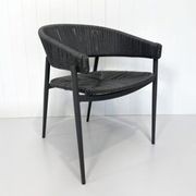 Bali Rattan Dining Chair - Charcoal gallery detail image