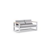 Balmoral 2 Seater Outdoor Aluminium and Teak Lounge gallery detail image