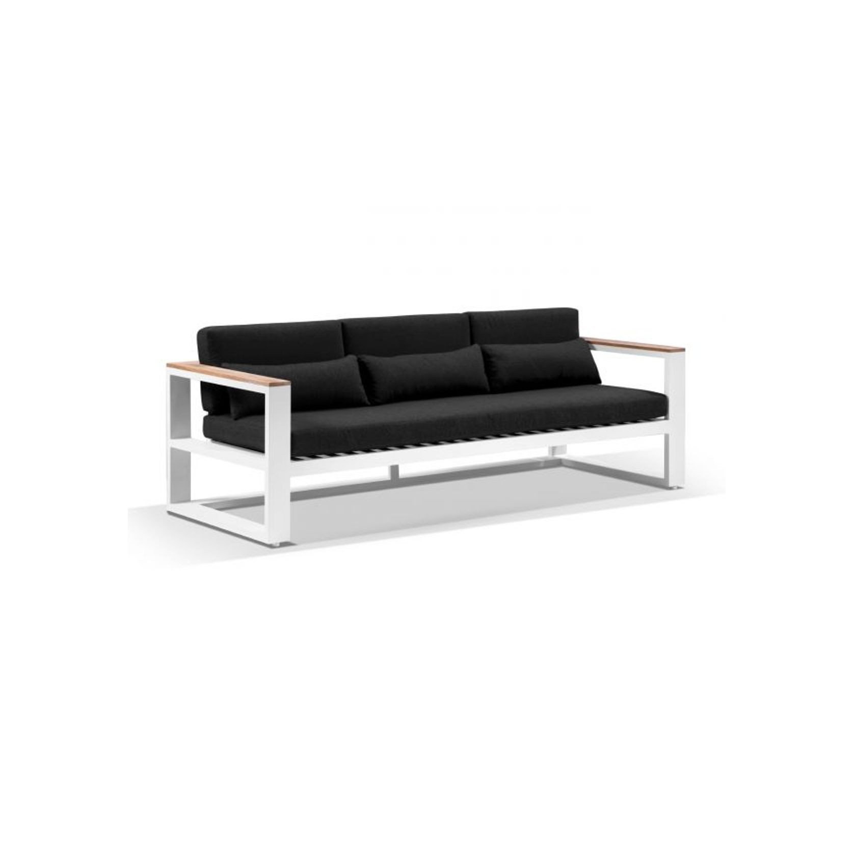 Balmoral 3 Seater Outdoor Aluminium And Teak Lounge gallery detail image