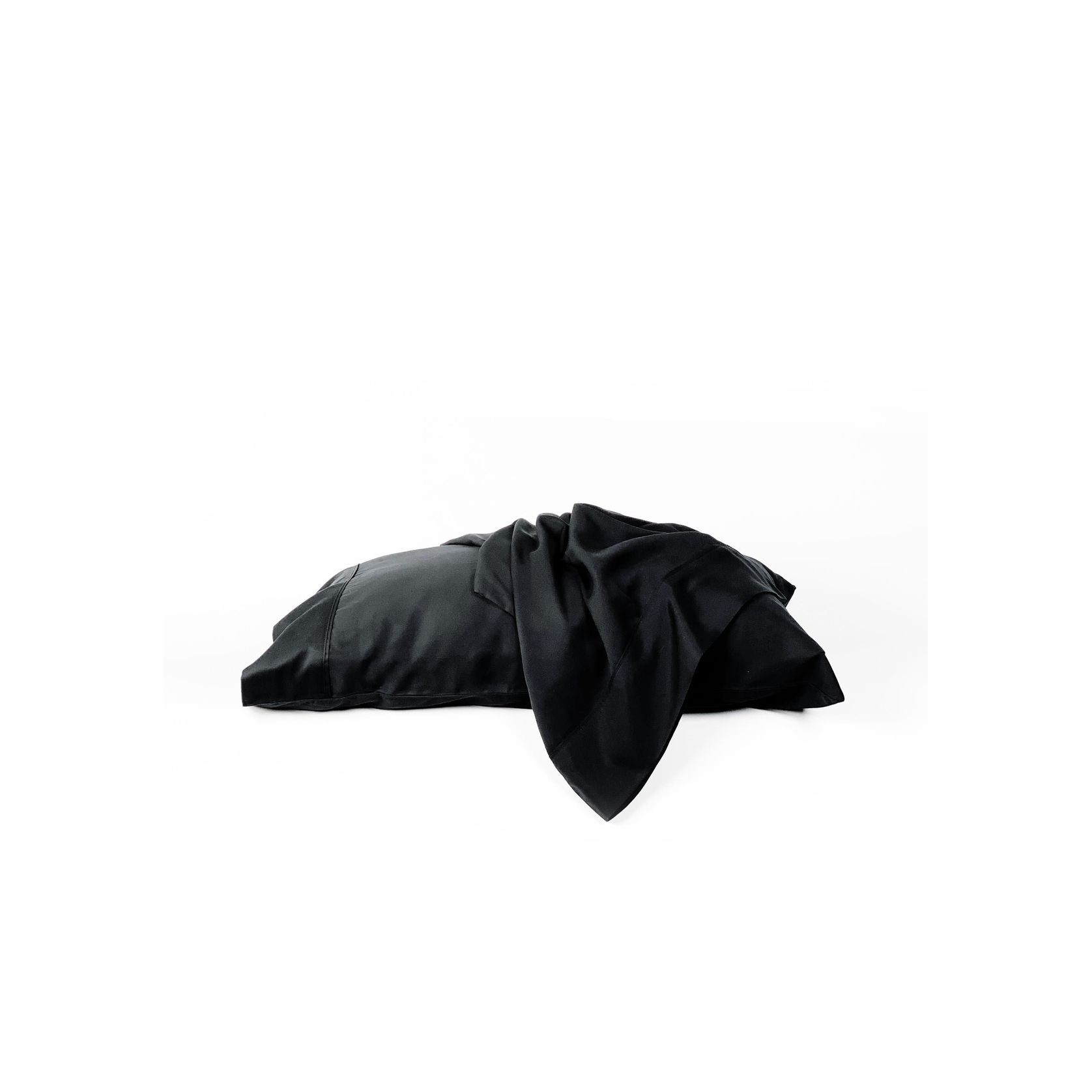 Silky Soft Bamboo Pillowcase Set - Black gallery detail image