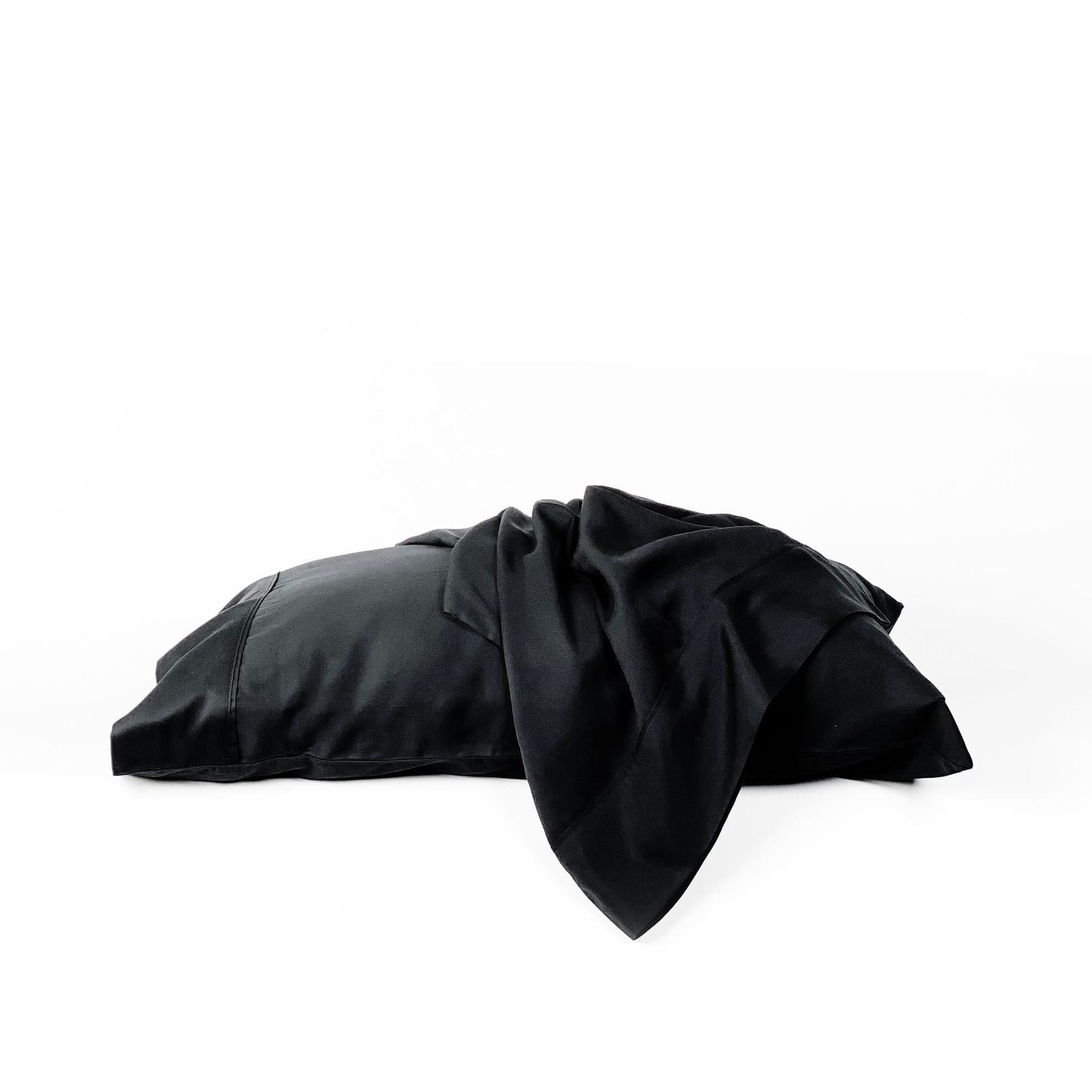 Silky Soft Bamboo Pillowcase Set - Black gallery detail image