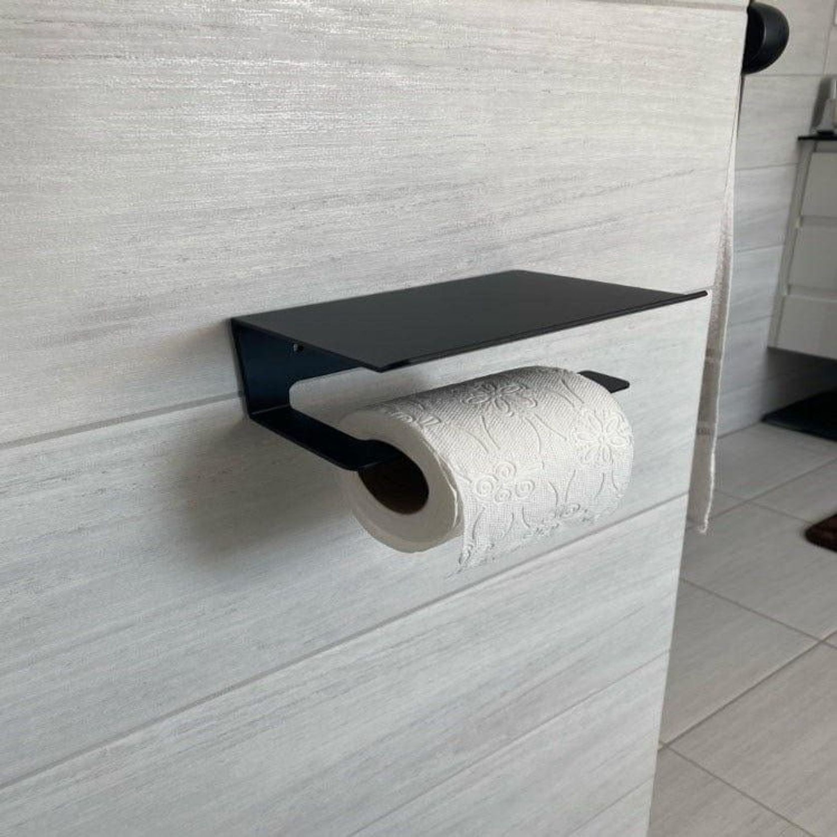 Luxe Abode - Toilet Roll Holder and Phone Shelf in One gallery detail image