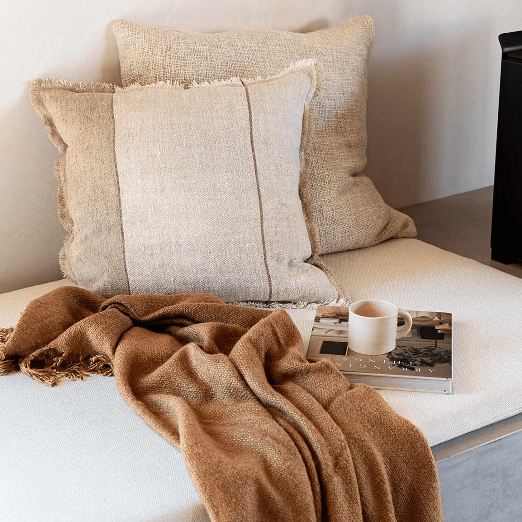 Baya Frankton Linen Cushion - Sand gallery detail image