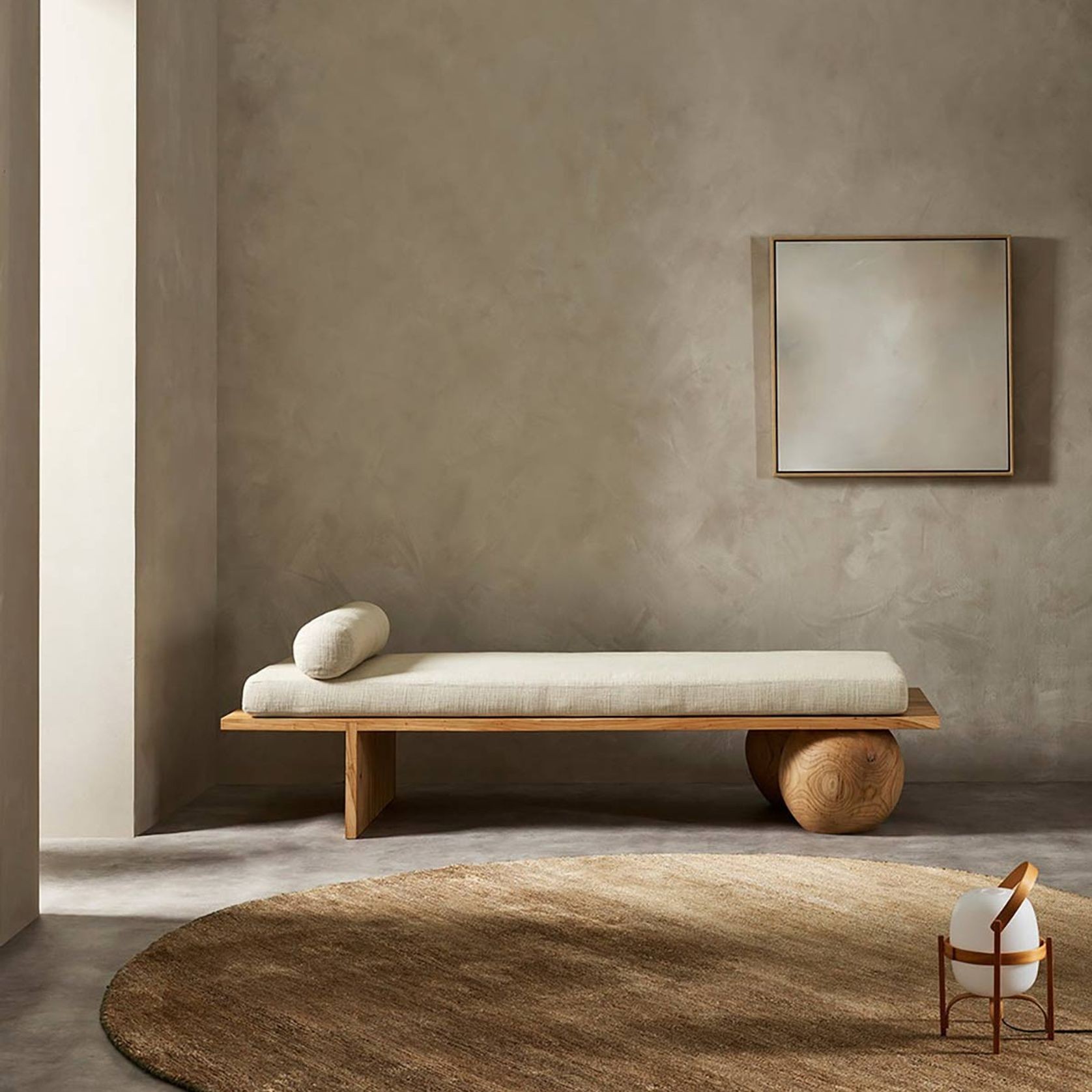 Baya Anchorage Round Floor Rug - Sand Dune gallery detail image