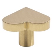 Heart Shaped Satin Brass Knobs gallery detail image