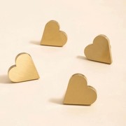 Heart Shaped Satin Brass Knobs gallery detail image