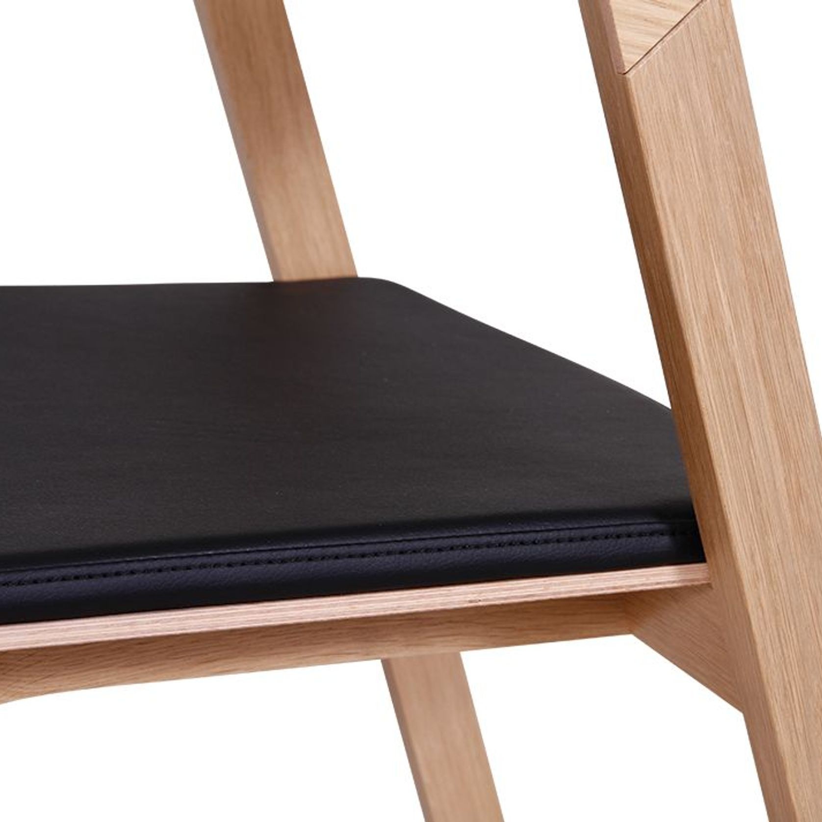 Merano Dining Chair - Natural Oak - Black Pad - by TON gallery detail image