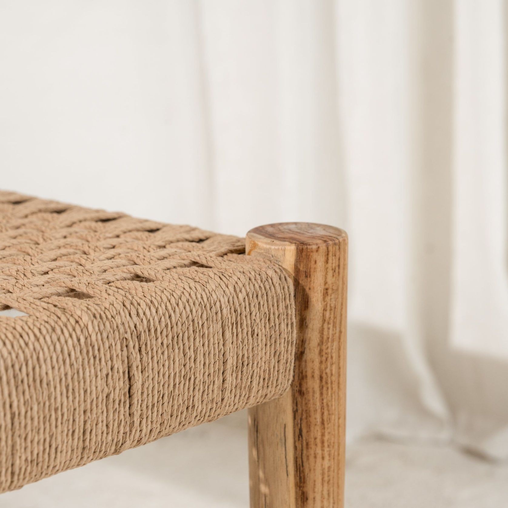 Bennu Woven Jute Bench Seat gallery detail image