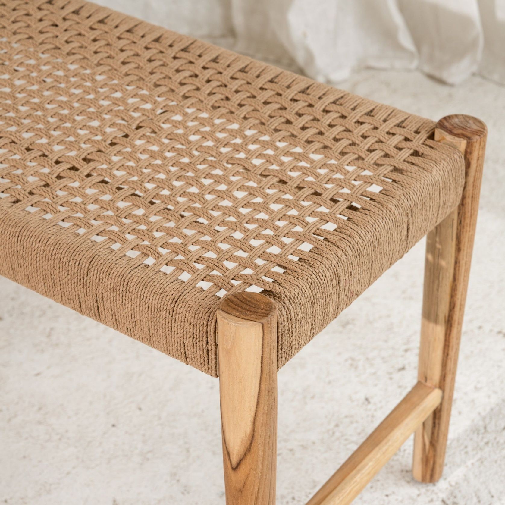 Bennu Woven Jute Bench Seat gallery detail image