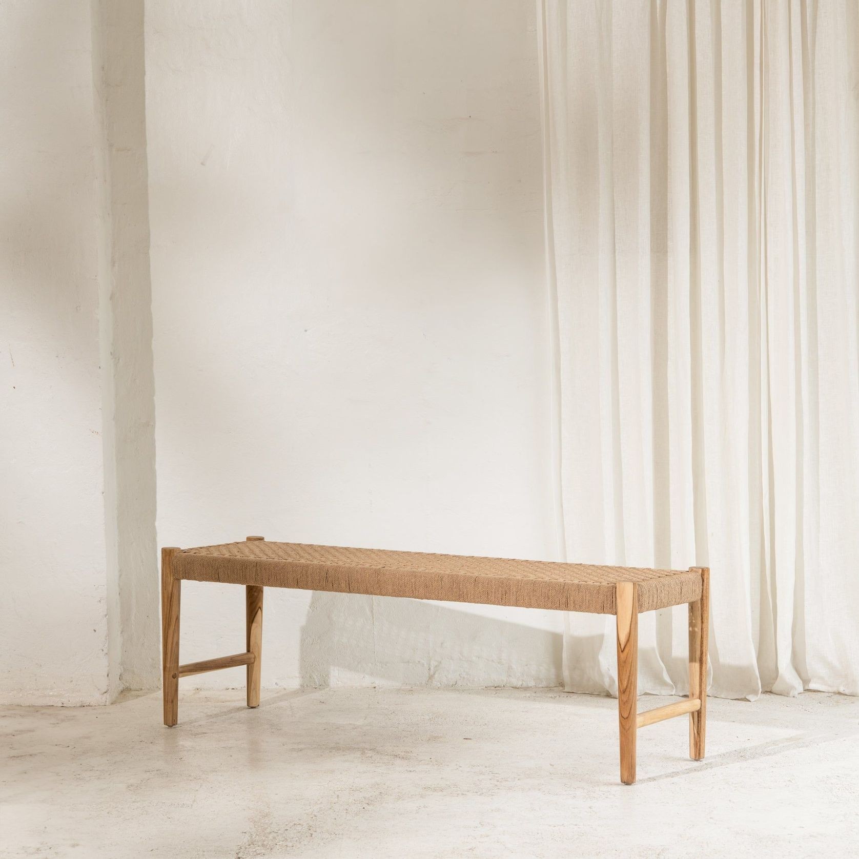 Bennu Woven Jute Bench Seat gallery detail image