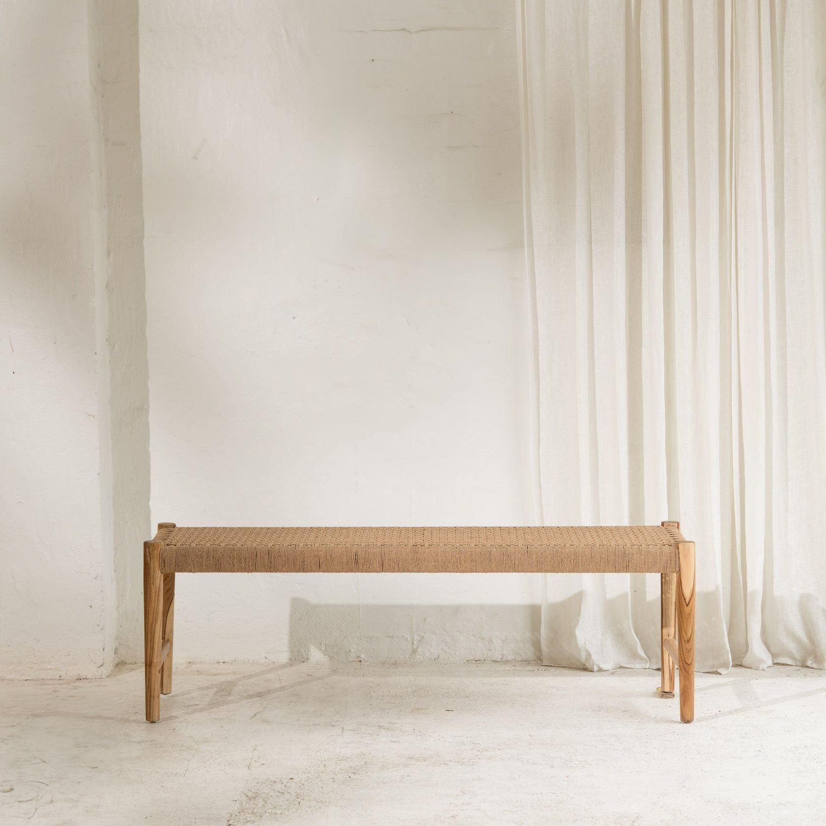 Bennu Woven Jute Bench Seat gallery detail image