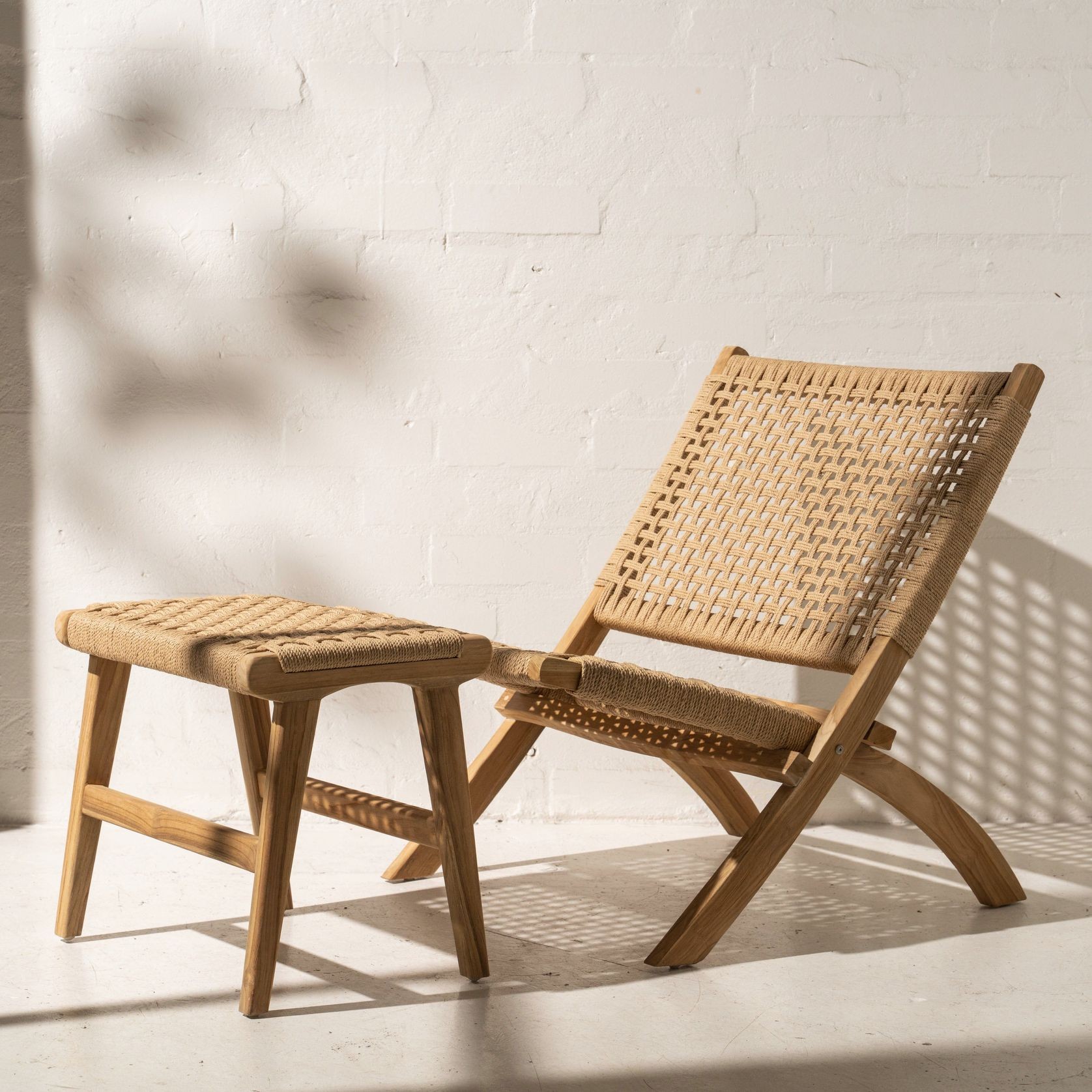 Bennu Woven Jute Footstool gallery detail image