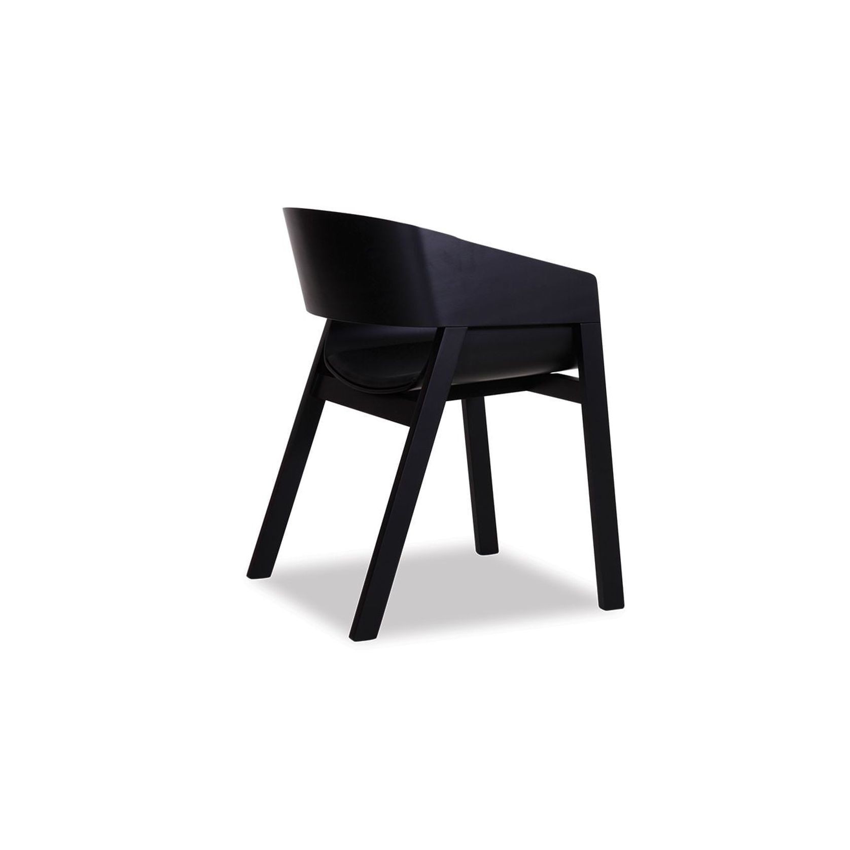 Merano Armchair - Black Stained - Black Pad - by TON gallery detail image