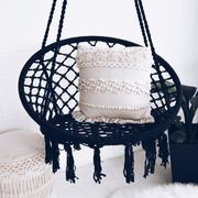 Madrid | Macrame Hanging Chair Swing - Black gallery detail image