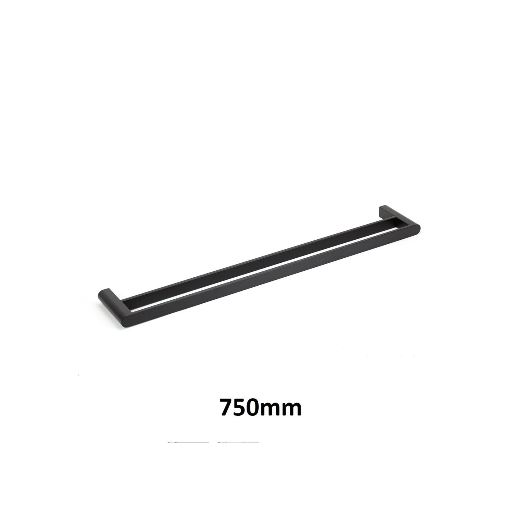 Fluid Stainless Steel Double Towel Rail - Matte Black - 600mm/750mm/900mm gallery detail image